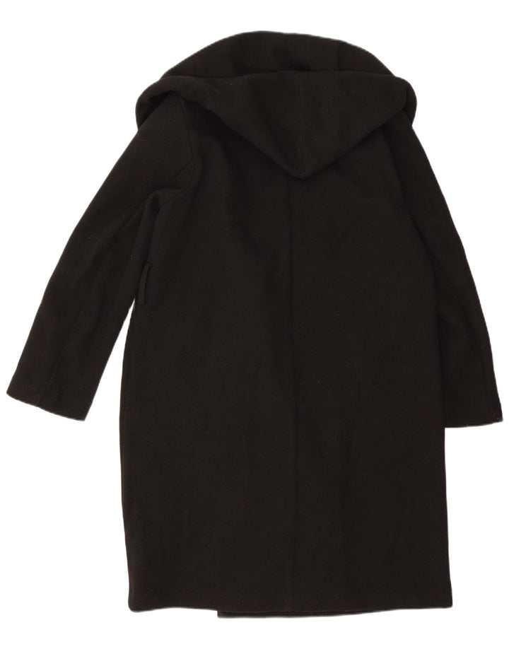 Zara Casaco feminino oversized com peito duplo Reino Unido 10 pequeno poliéster preto