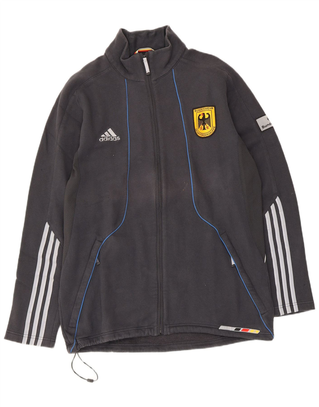Adidas Mens Tracksuit Top Jacket UK 42/44 Grande Cinza Algodão