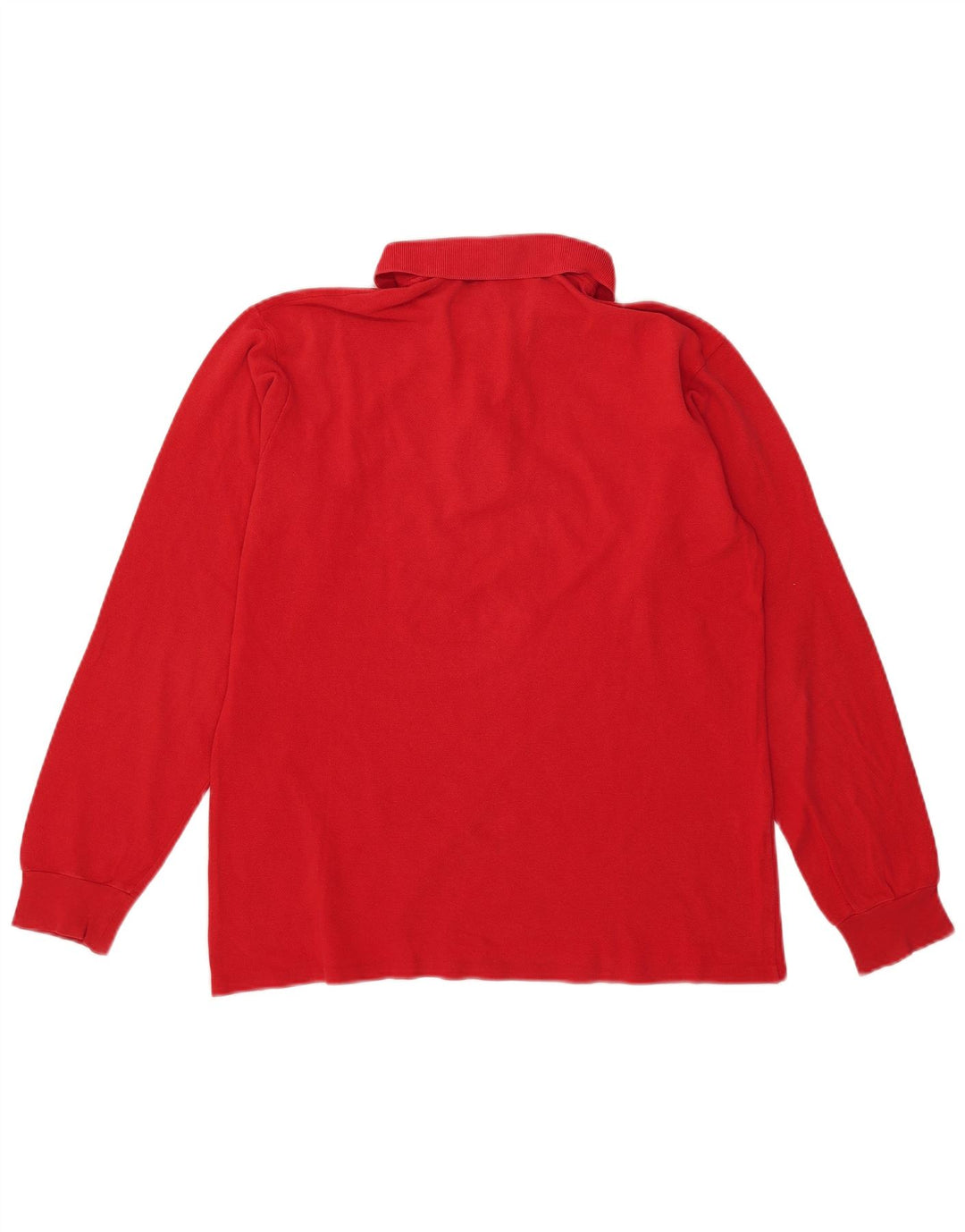 Camisa polo masculina de manga comprida Lacoste tamanho 4 médio algodão vermelho