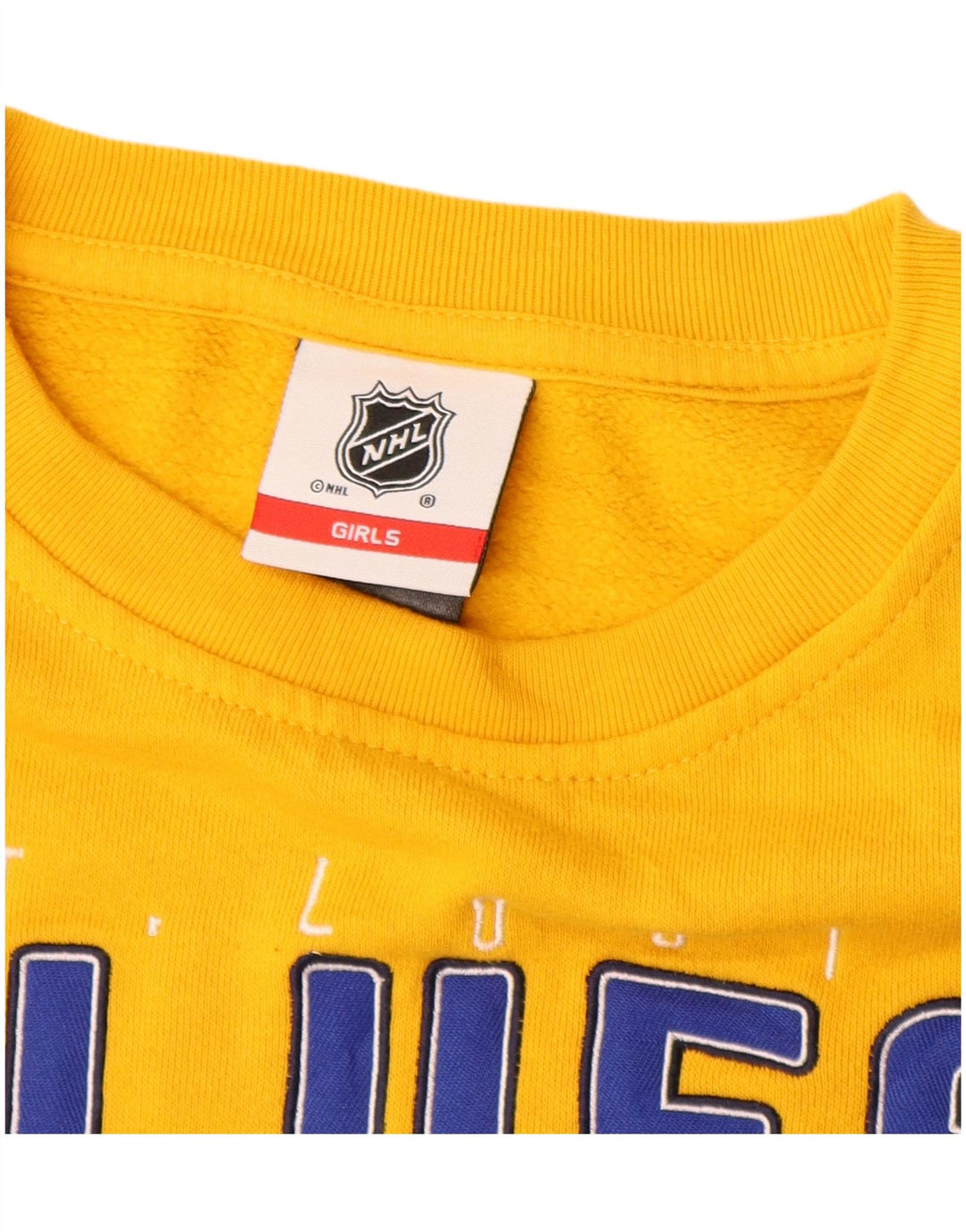 NHL Girls Crop Graphic Moletom Jumper 7-8 Anos Amarelo Colorblock