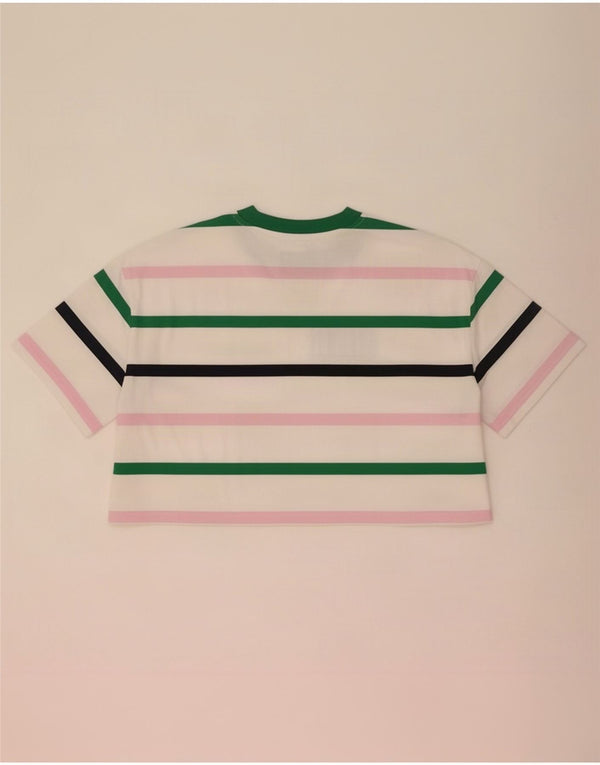 Camiseta feminina Tommy Hilfiger Crop Graphic UK 18 XL listrada branca