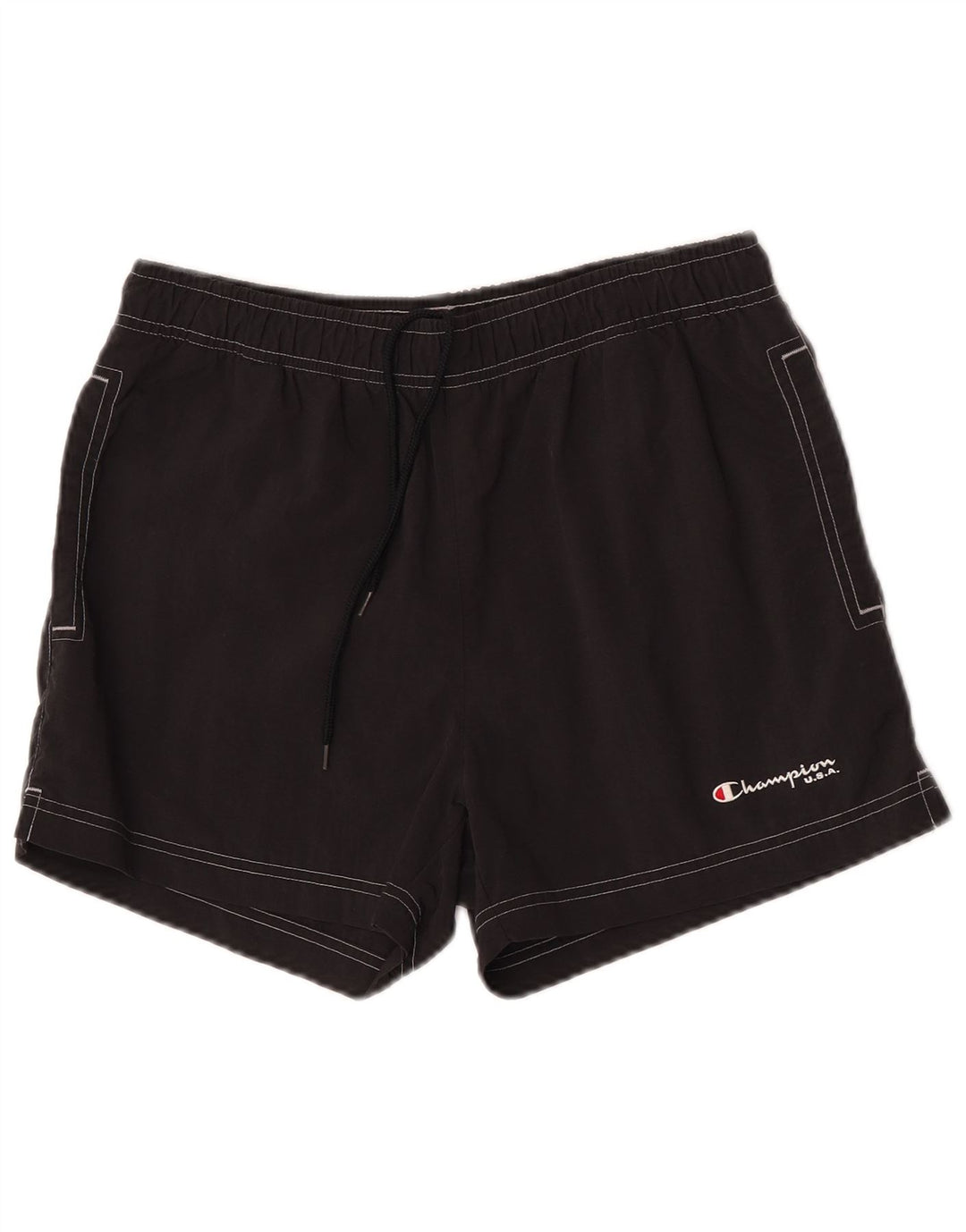 Shorts de natação masculino Champion pequeno preto nylon