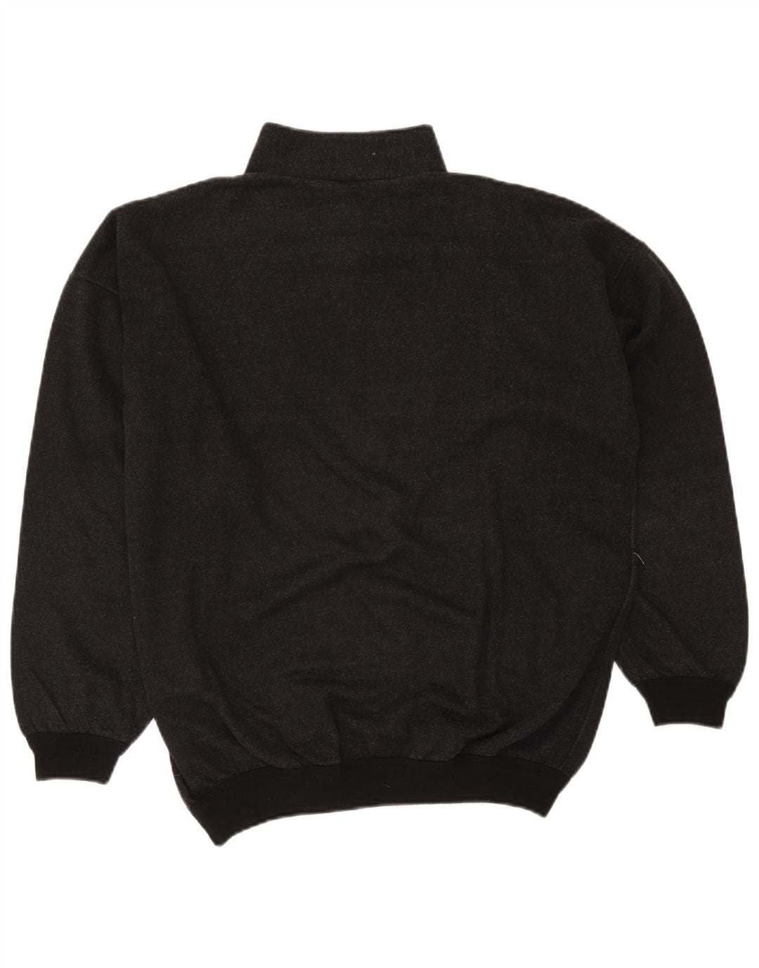 Suéter vintage masculino com zíper 1/4 grande cinza salpicado retrô