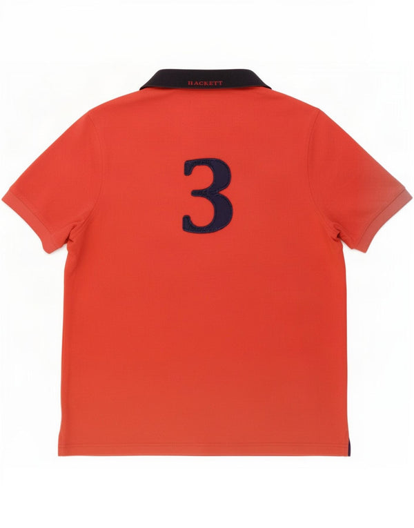 Camisa polo masculina Hackett XL laranja colorblock algodão