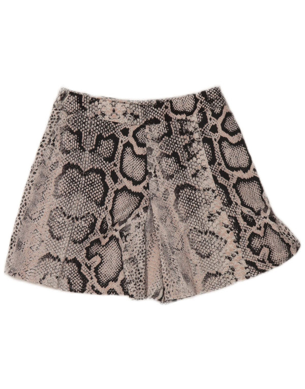 Shorts feminino Karen Millen cintura alta casual UK 6 XS W25 rosa estampa animal
