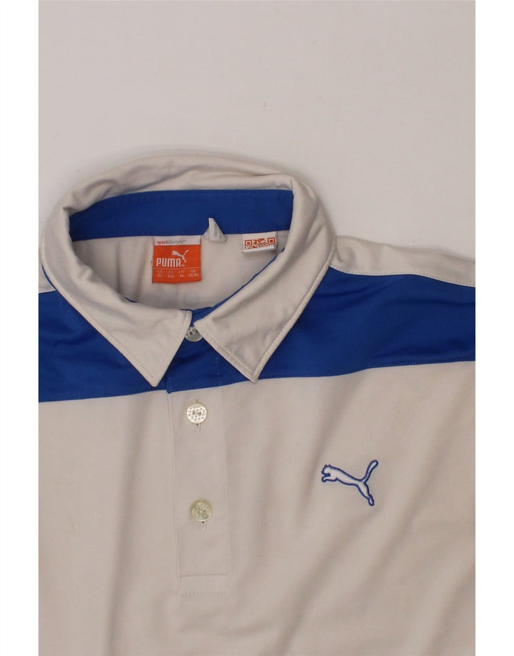 PUMA Boys Polo Shirt 13-14 Years White Colourblock Vintage Puma and Second-Hand Puma from Messina Hembry 