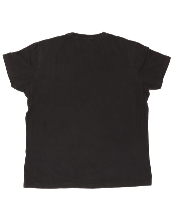 Diesel Camiseta masculina gráfica Top grande de algodão preto