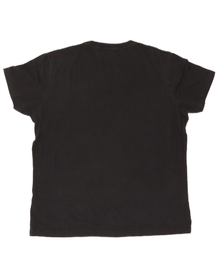 Diesel Camiseta masculina gráfica Top grande de algodão preto