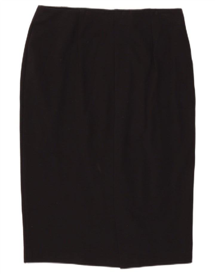 Saia lápis feminina Marks & Spencer Reino Unido 12 médio W34 viscose preta
