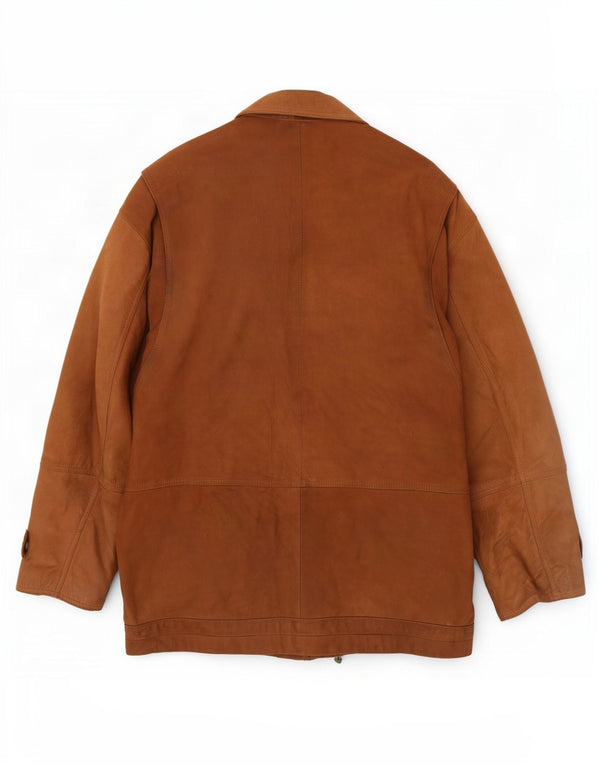 Jaqueta de couro masculina vintage IT 48 médio bege
