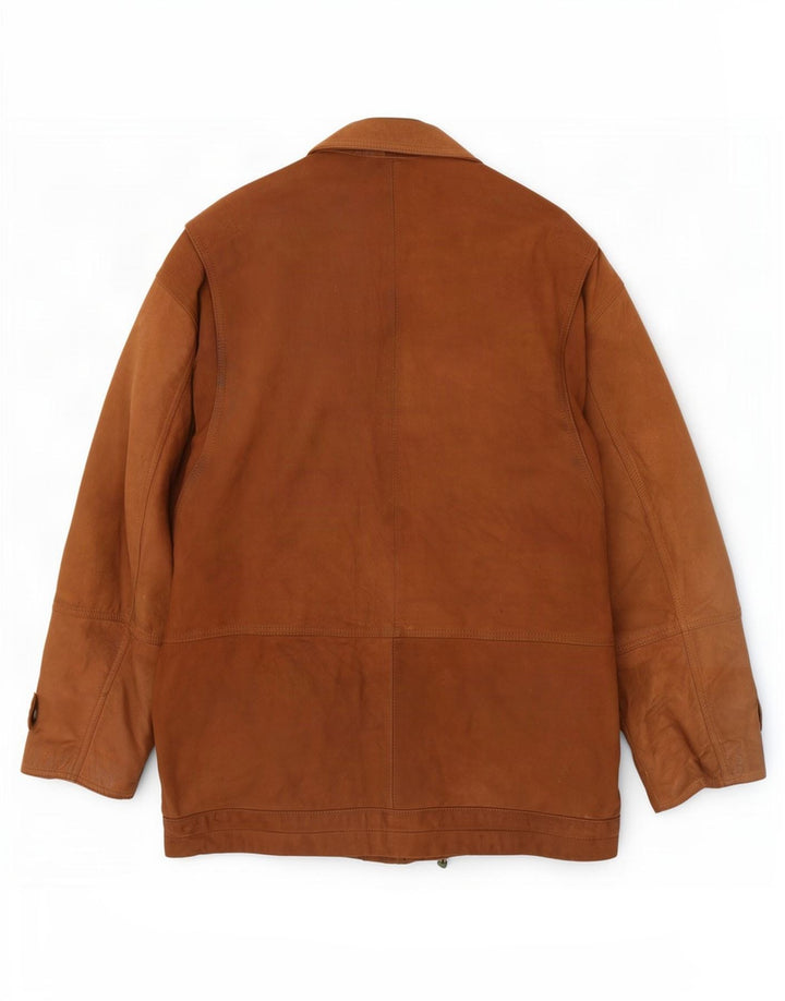 Jaqueta de couro masculina vintage IT 48 médio bege