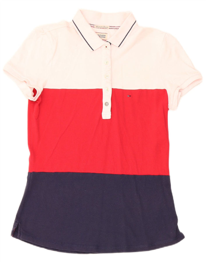 Camisa polo feminina Tommy Hilfiger UK 12 Medium Multicolor Colorblock