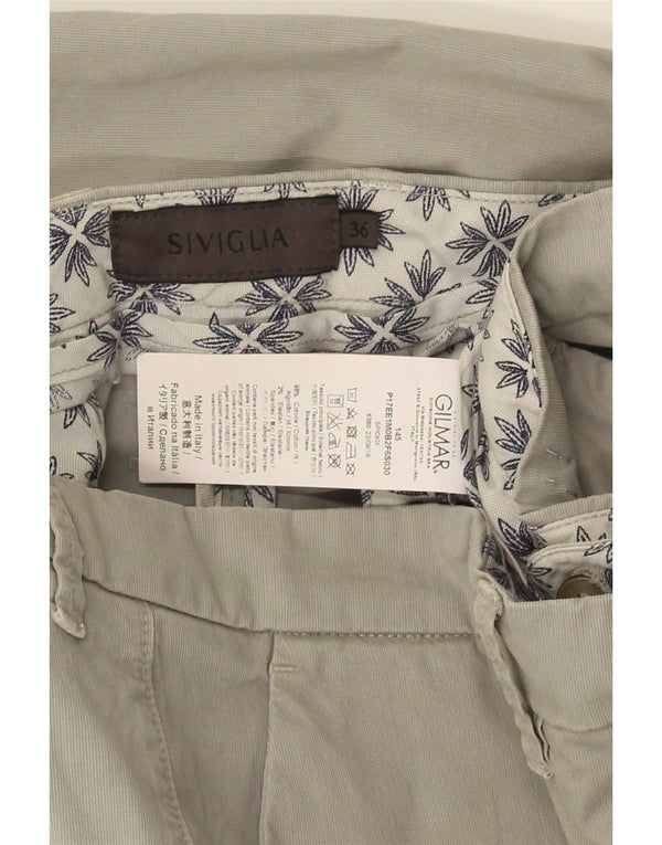 Calça Chino Masculina Slim SIVIGLIA W36 L32 Algodão Cinza