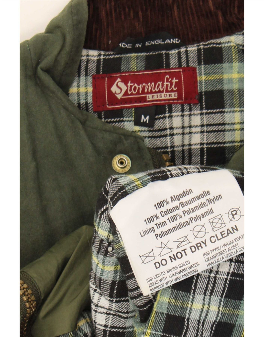 Colete utilitário masculino vintage UK 38 algodão cáqui médio