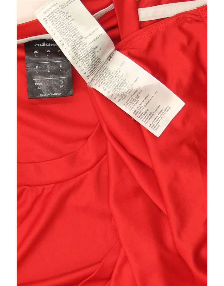 Adidas Mens Climalite Camiseta Top Grande Poliéster Vermelho
