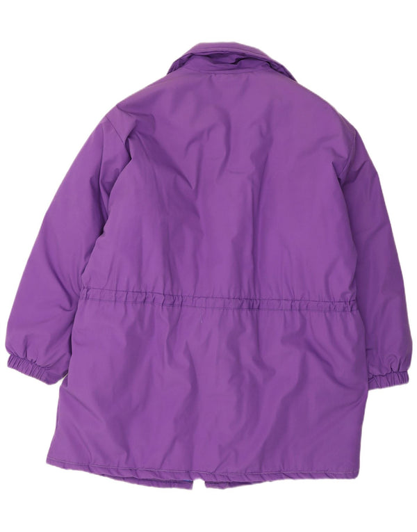 Casaco acolchoado feminino vintage UK 18 XL poliéster roxo