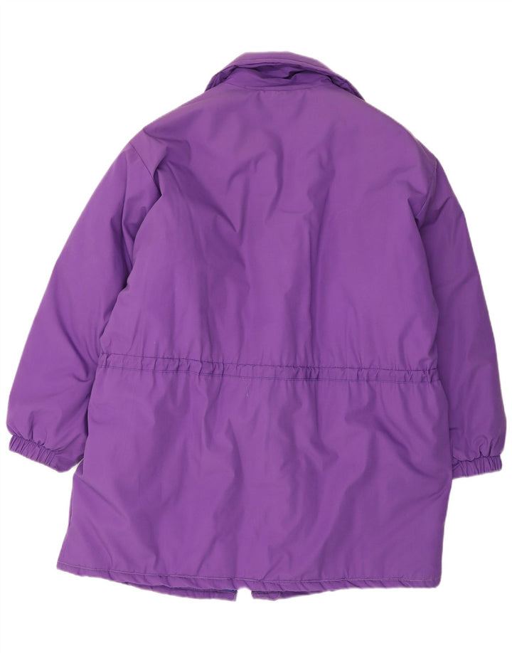 Casaco acolchoado feminino vintage UK 18 XL poliéster roxo