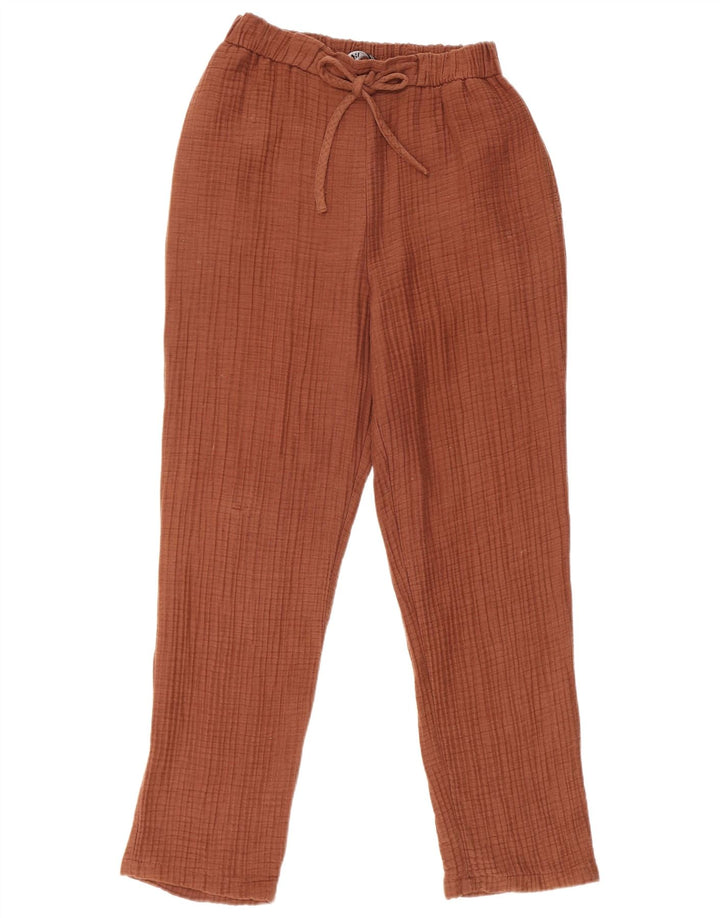 Calça feminina casual slim Zara médio W28 L28 algodão marrom