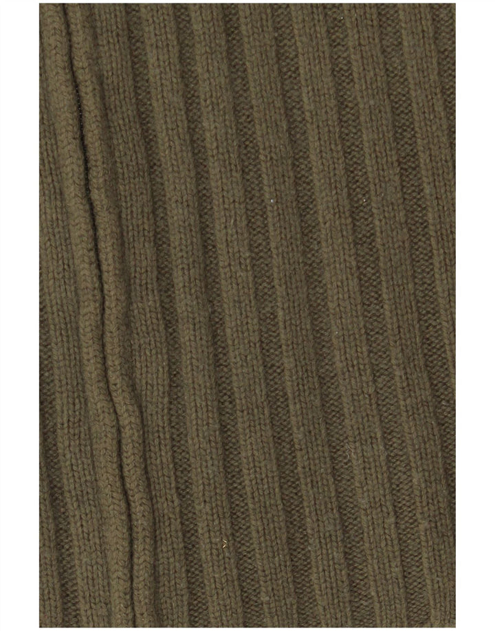 Suéter cardigã masculino com zíper completo Levi's grande lã de cordeiro cáqui