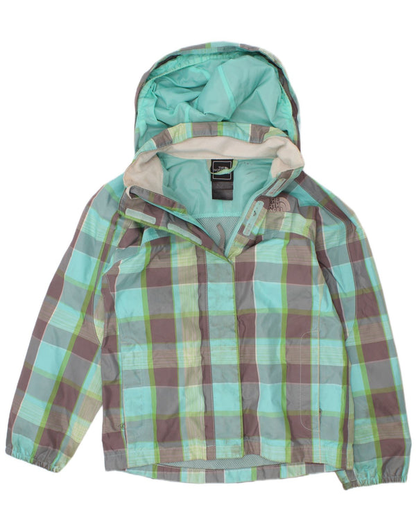 Jaqueta de chuva com capuz para meninas The North Face 5-6 anos XS verde xadrez