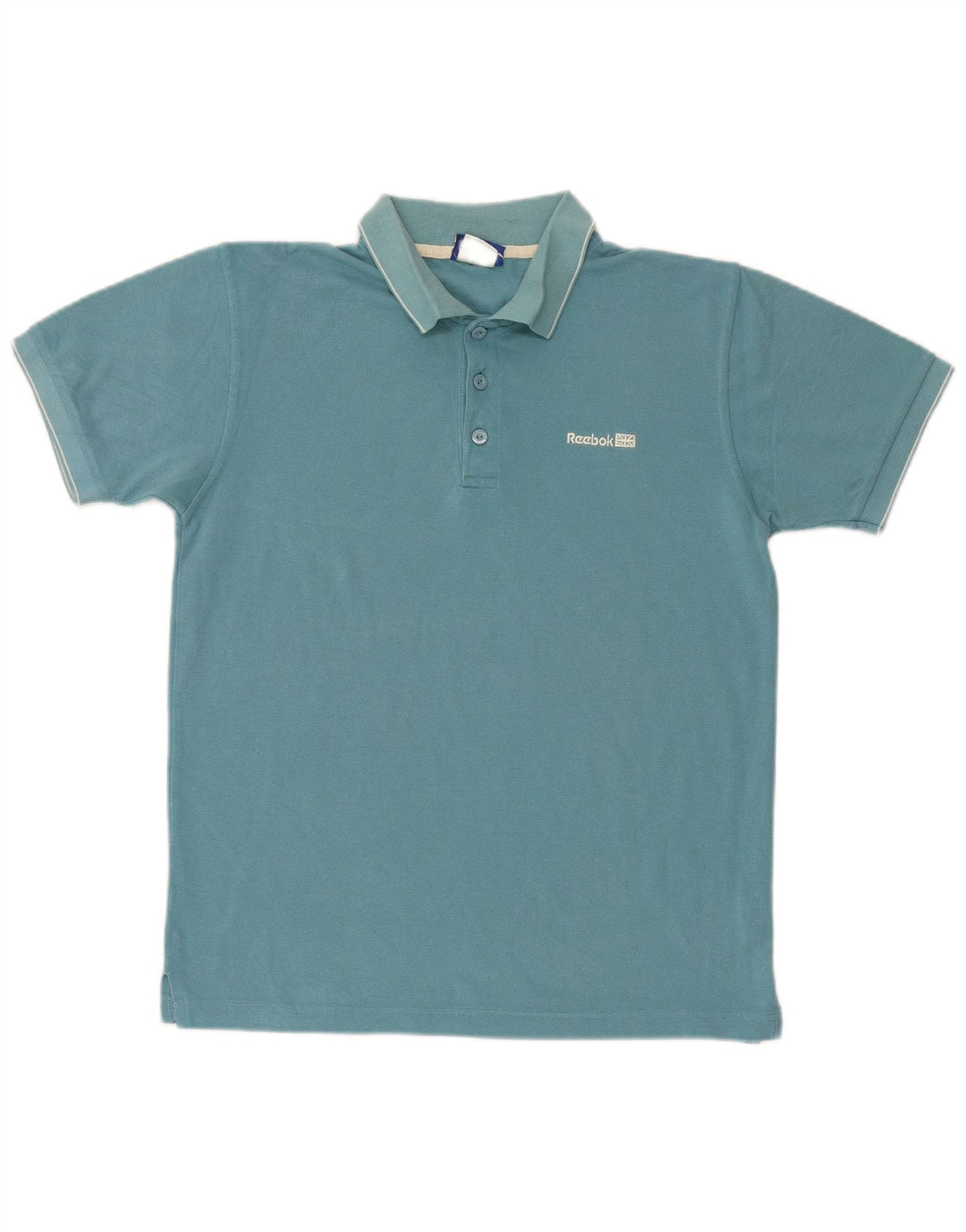 Camisa polo masculina REEBOK pequena azul algodão