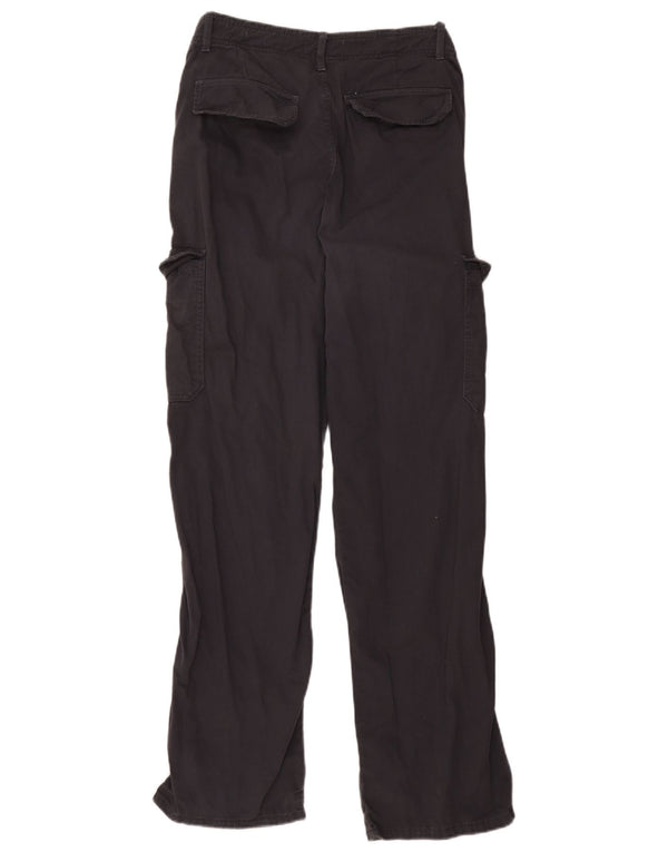 Calça cargo reta feminina Zara EU 38 pequeno W28 L30 algodão azul marinho