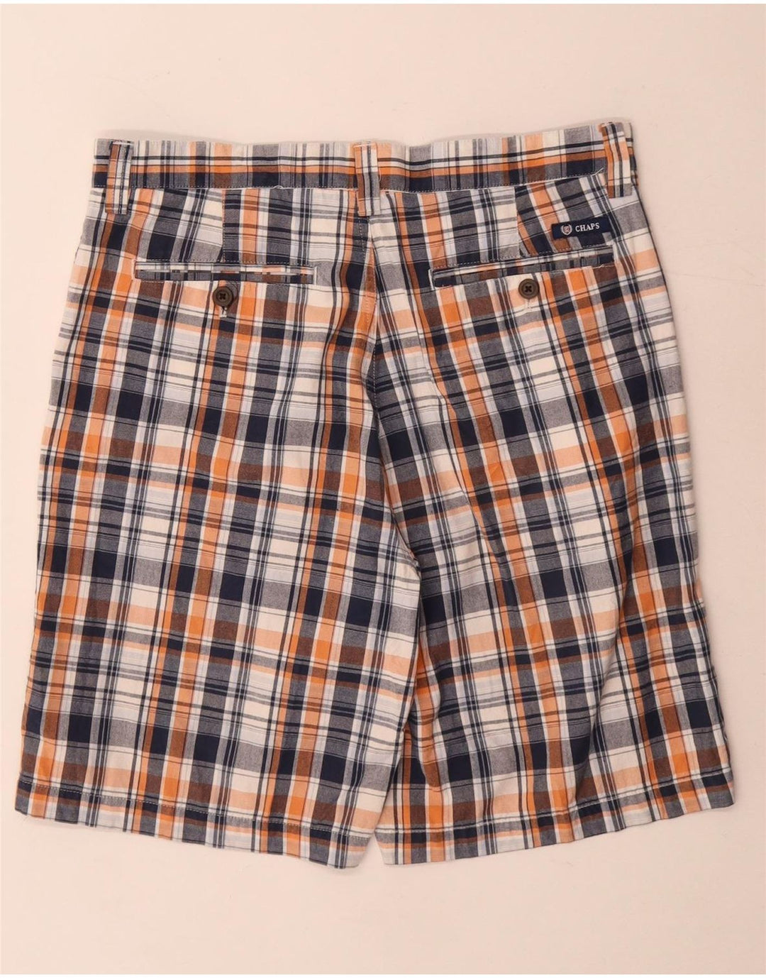 Shorts Chino Masculino Chaps W32 Médio Azul Marinho Xadrez