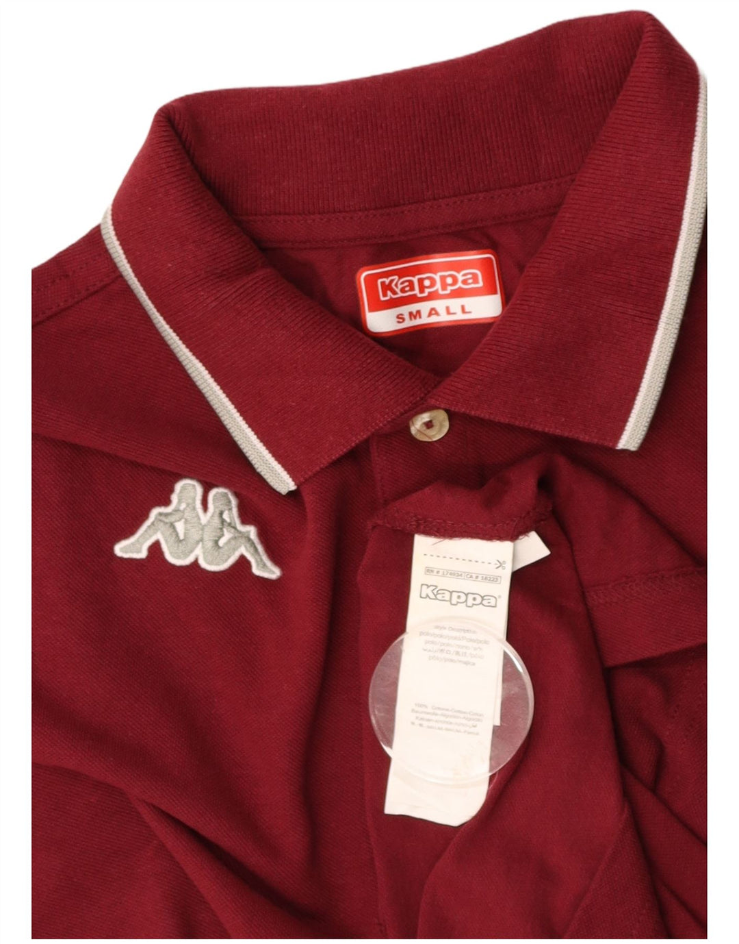 Camisa polo masculina KAPPA pequena algodão Borgonha