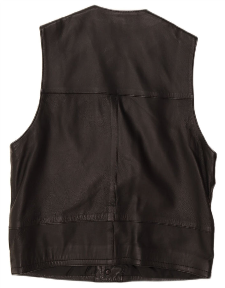 Colete de couro masculino Gurtex IT 48 couro preto médio