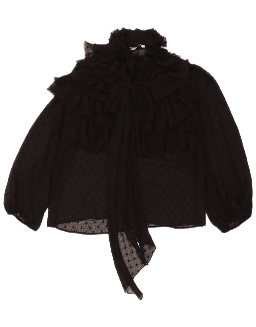 Zara blusa feminina oversized top UK 10 pequena preta manchada
