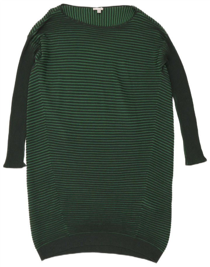 Cos Womens Jumper Dress Reino Unido 16 Grande Lã Listrada Verde