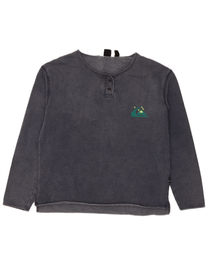 Quiksilver moletom feminino jumper UK 14 médio azul marinho algodão