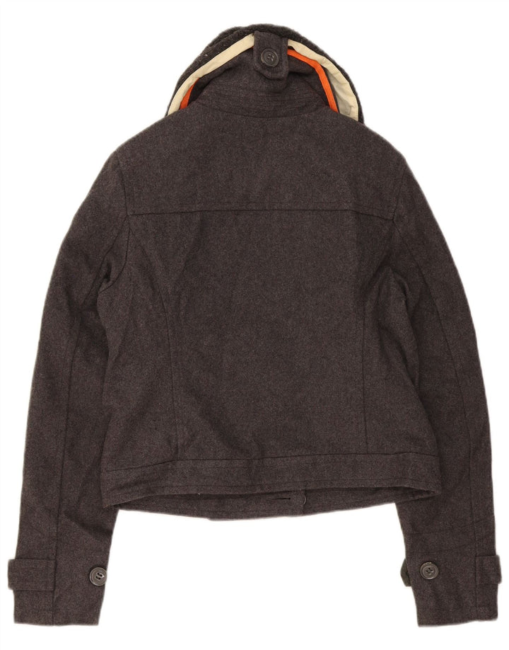 Jaqueta bomber feminina Superdry UK 14 lã cinza médio