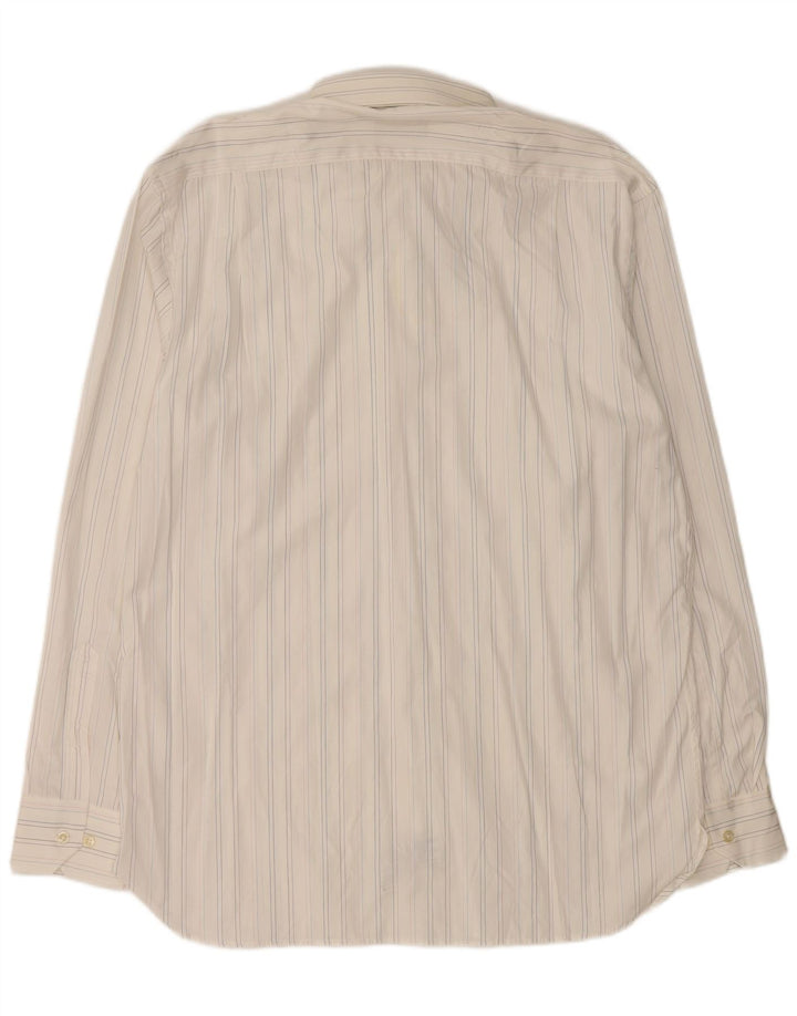 Camisa masculina MASSIMO DUTTI tamanho 43 grande algodão listrado branco