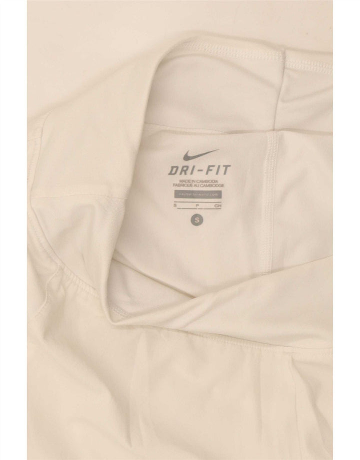 Shorts esportivos femininos Nike Dri Fit UK 10 pequenos brancos
