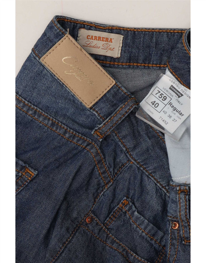 Shorts jeans feminino Carrera W27 pequeno algodão azul