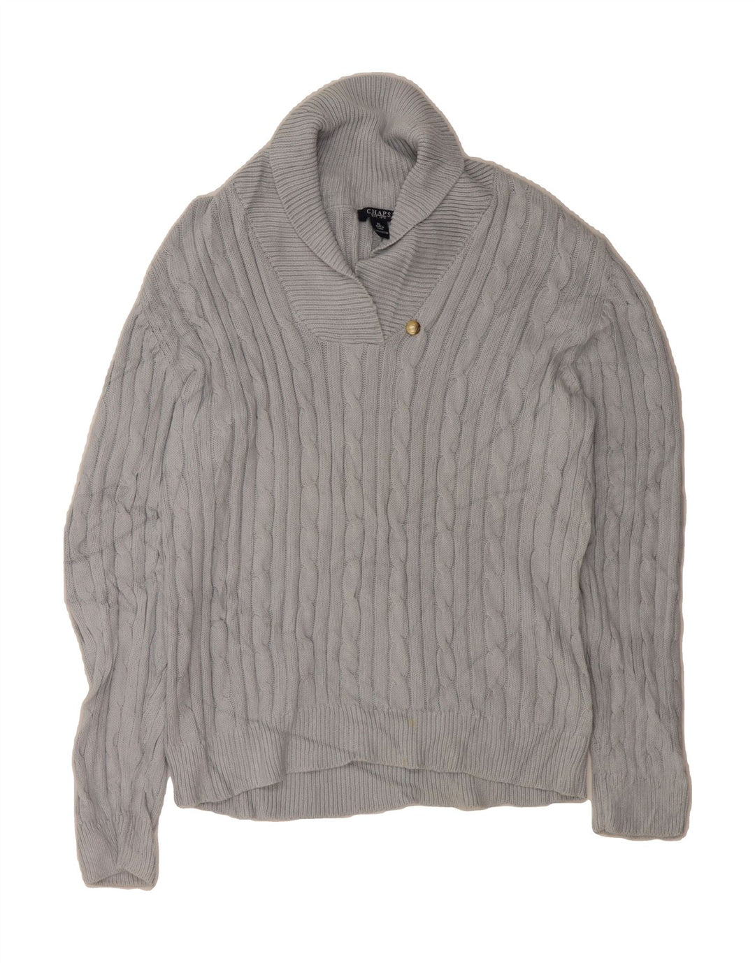 CHAPS Womens Shawl Neck Jumper Sweater UK 18 XL Blue Cotton Vintage Chaps and Second-Hand Chaps from Messina Hembry 