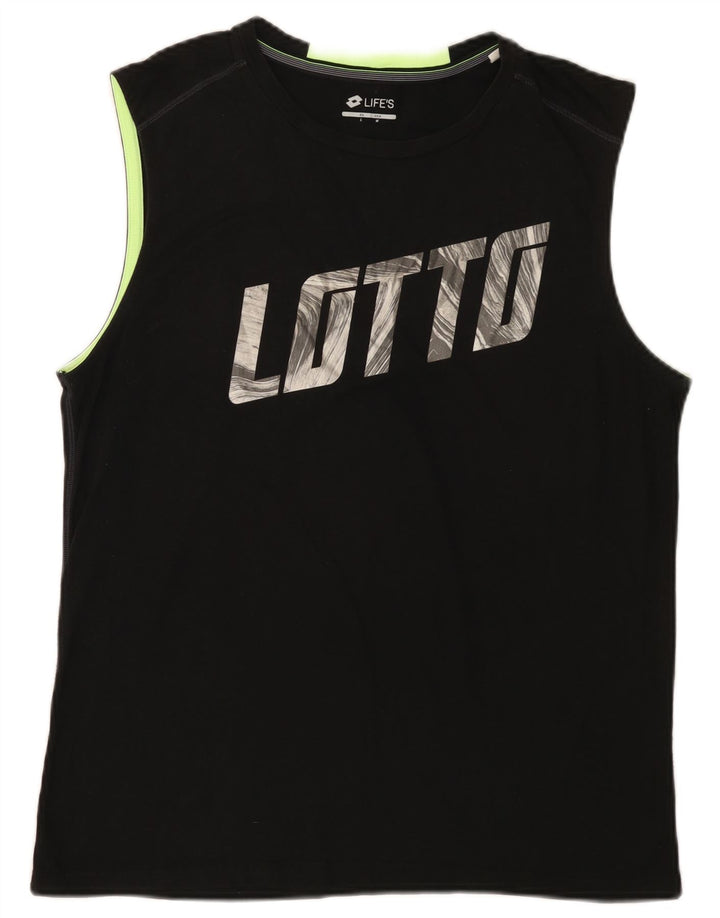 Lotto Mens Life's Graphic Vest Top Médio Preto