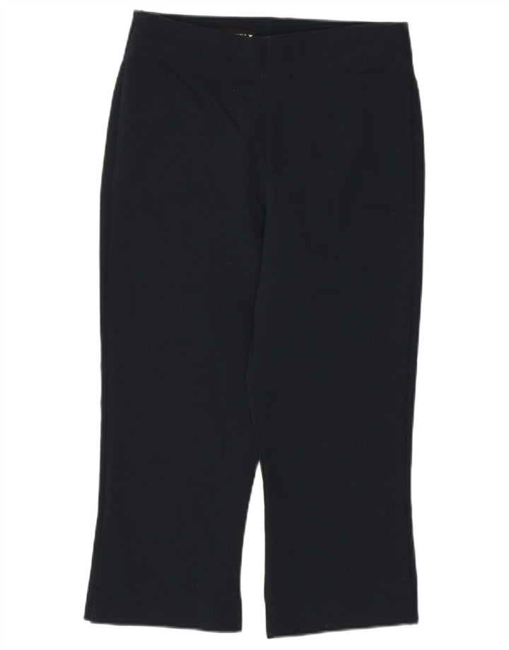 Calça capri feminina Zara pequena W26 L19 azul marinho viscose