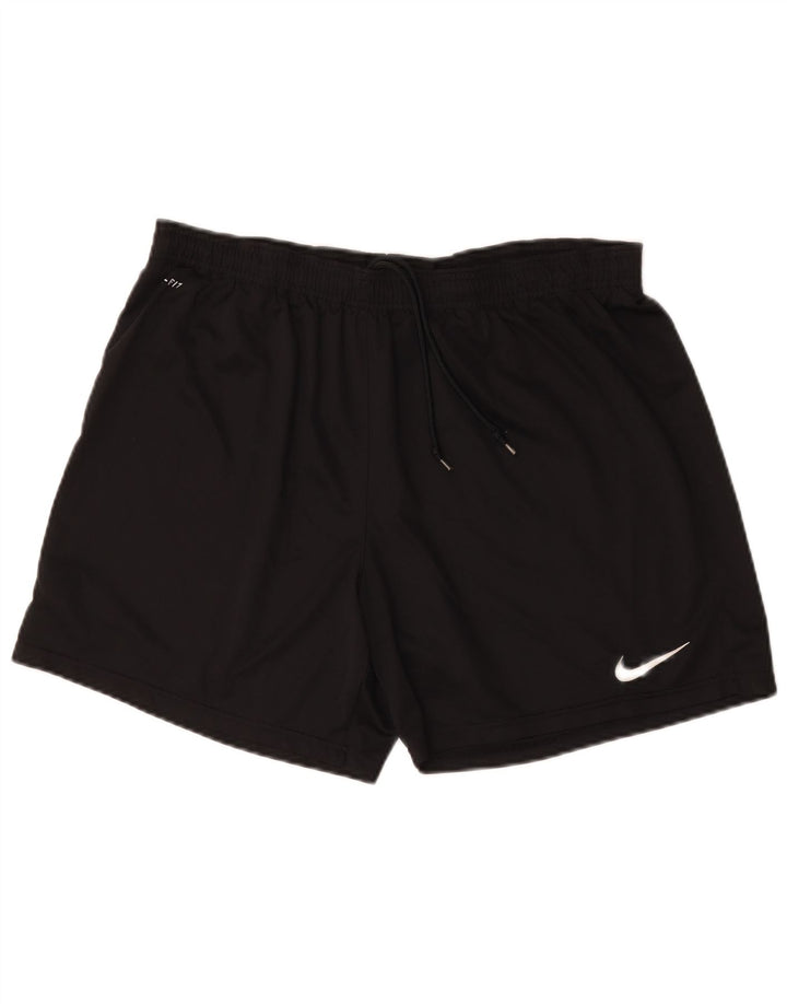 Shorts esportivos femininos Nike Dri Fit XL preto poliéster