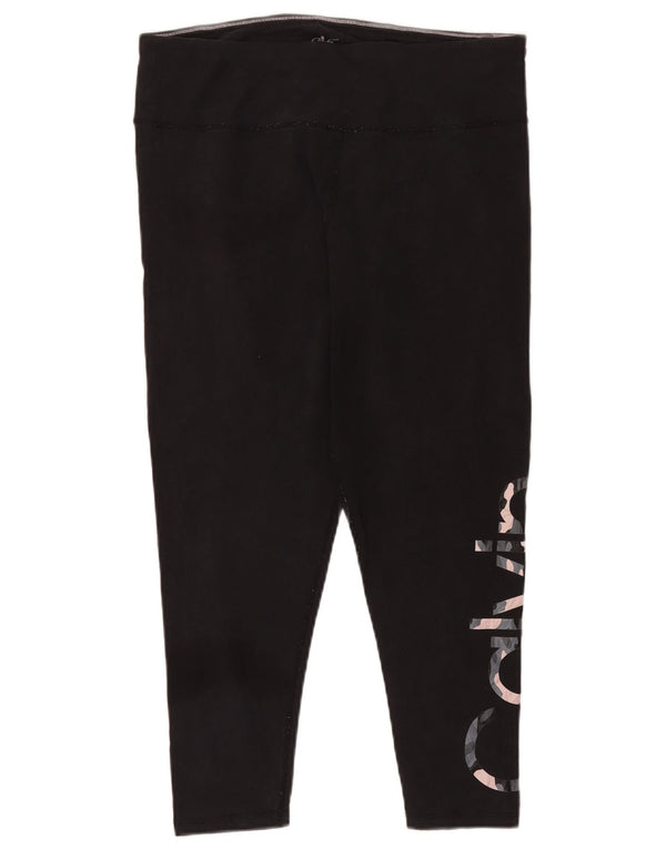 Leggings femininas Calvin Klein com corte gráfico UK 18 XL algodão preto