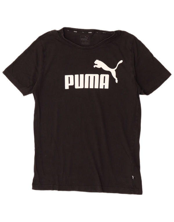 Puma Mens Graphic T-Shirt Top Médio Algodão Preto
