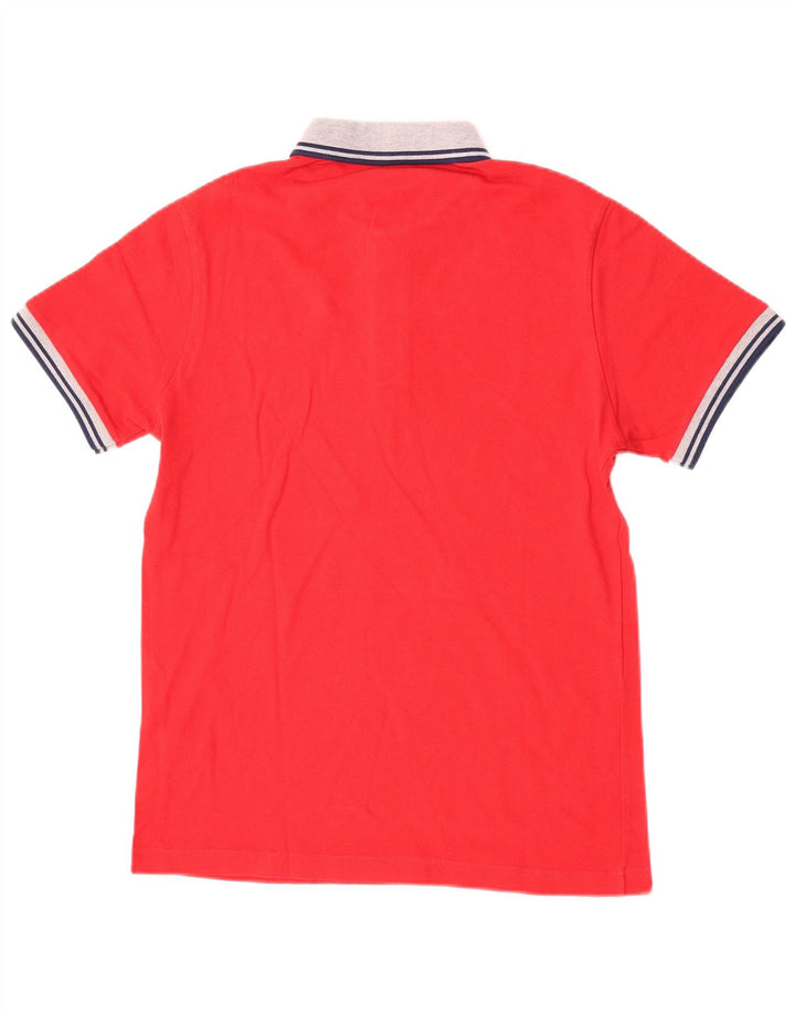 Camisa polo masculina de rugby Fred Perry de algodão vermelho médio