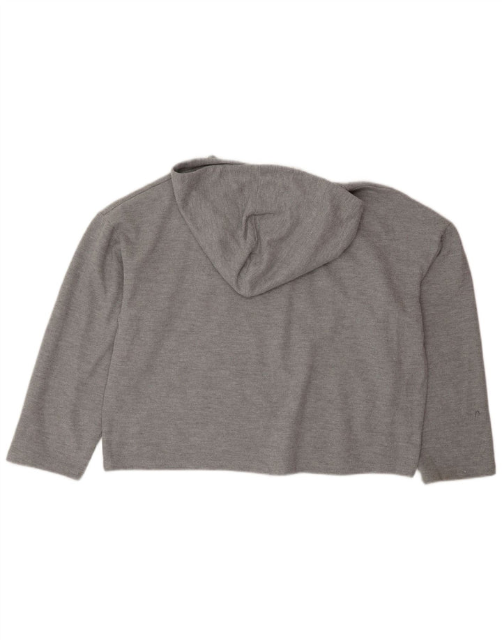 Zara Womens Hooded Oversized Top Manga Longa Reino Unido 14 Médio Cinza Manchado