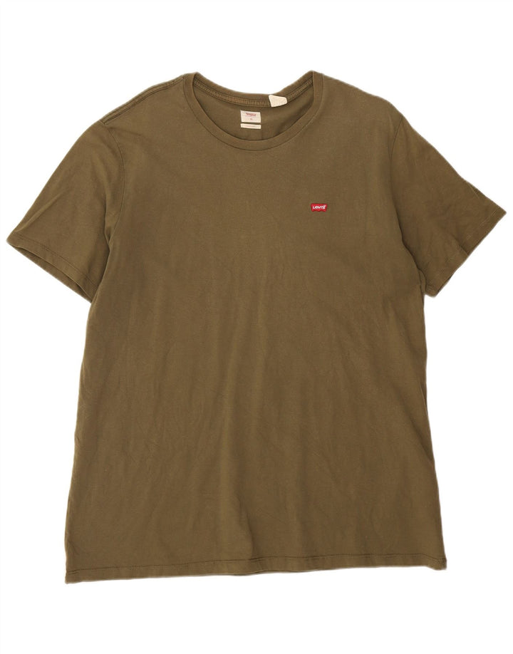 Camiseta masculina padrão Levi's Top XL algodão cáqui