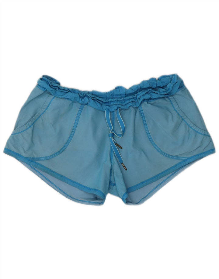 LULULEMON Shorts esportivos femininos US 6 poliéster azul médio