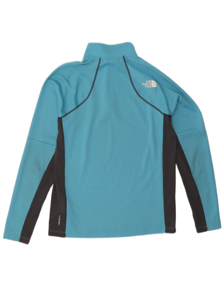 Pulôver masculino The North Face com zíper e gola em bloco colorido azul pequeno