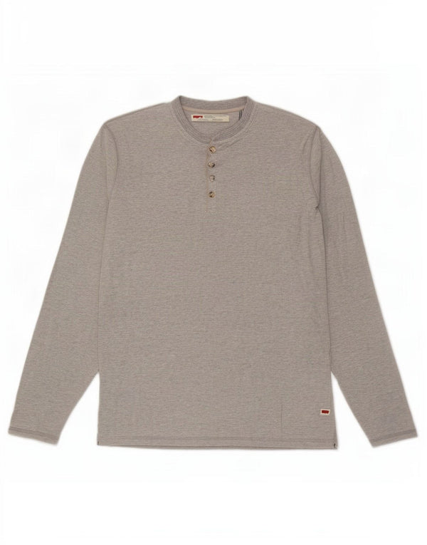 Top masculino Levi's Standard Fit manga comprida cinza médio manchado