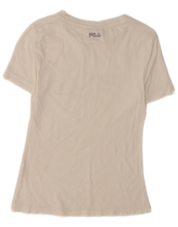 Camiseta feminina Fila manga curta gráfica UK 4 XS branco