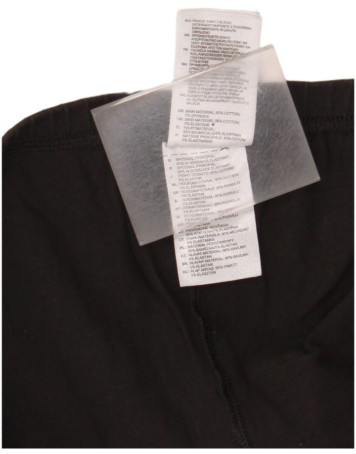 ADIDAS Womens Neo Graphic Leggings UK 16 Grande Algodão Preto